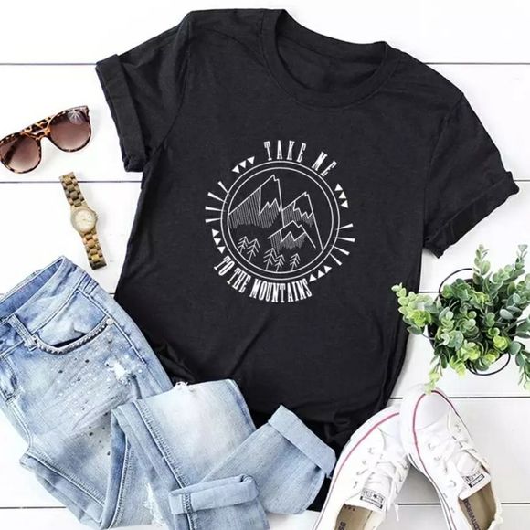 Wander Luxe Tees Tops - Take Me To The Mountains 🗻 Tee Shirt